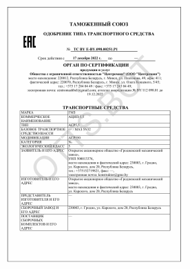 ОТТС ТС BY E-BY.098.00251.Р1 — превью документа