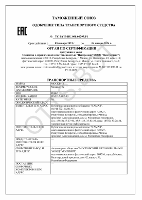 ОТТС ТС BY E-RU.098.00295.Р1 — превью документа